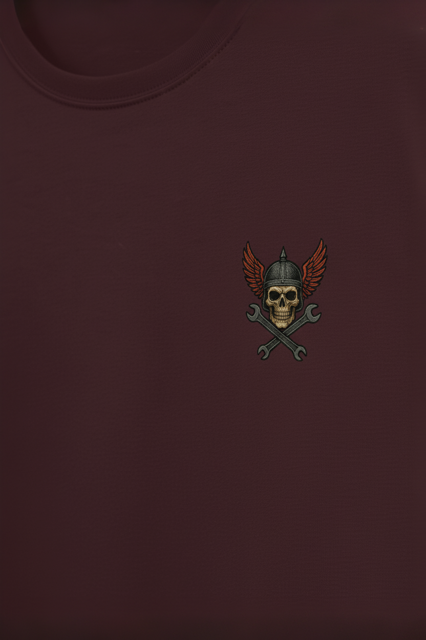 Regular Fit Men’s T-Shirt with Skull Embroidery Design – Streetwear Style
