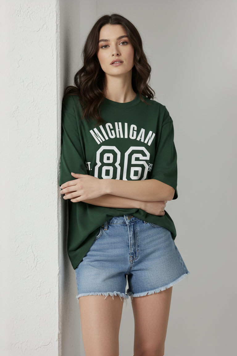 Vintage Michigan '86 Oversized T-Shirt for Women - Streetwear Tee