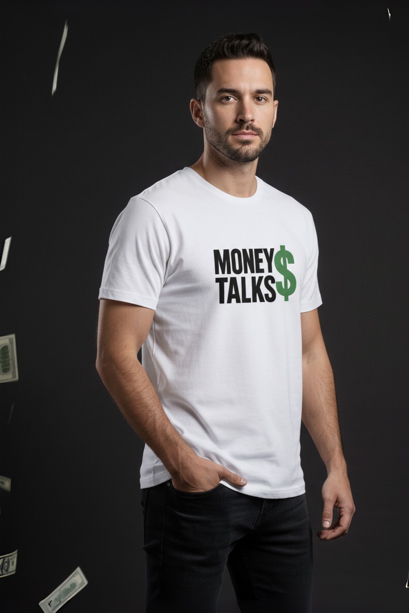 Money Talks Graphic T-Shirt for Men – Regular Fit, Minimalist Streetwear