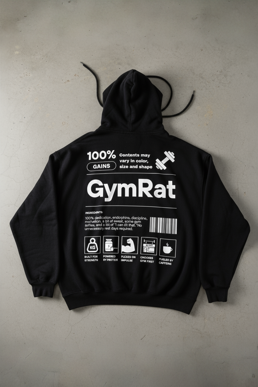 GymRat Grind Oversized Hoodie - Skull & Gains
