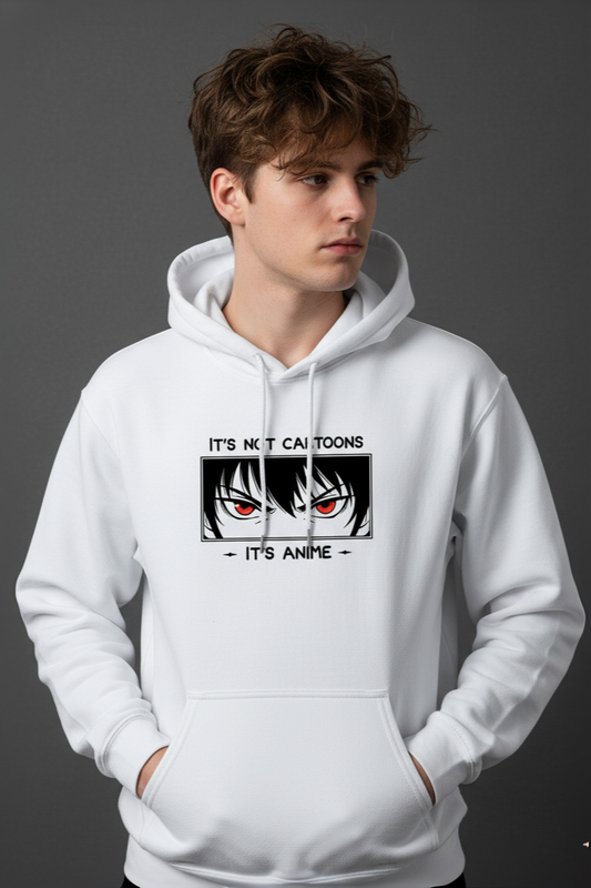 "It’s Not Cartoons, It’s Anime” Men’s Hoodie – Streetwear for Otaku Fans