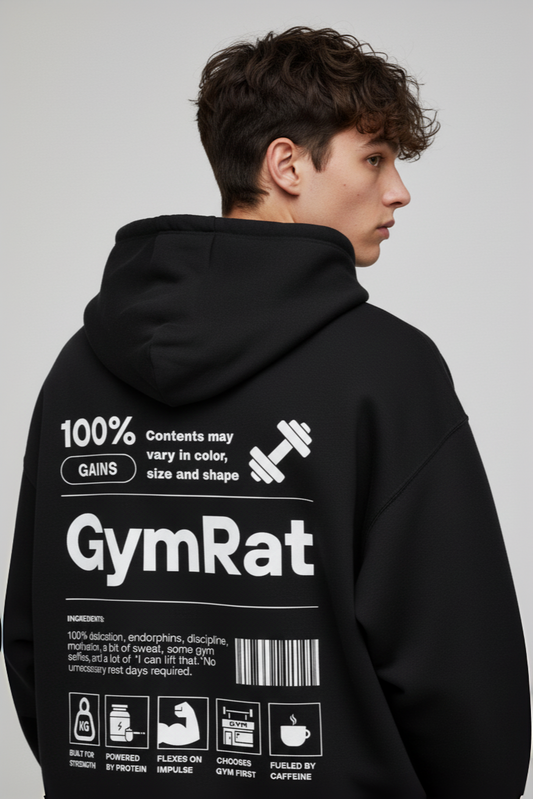 GymRat Grind Oversized Hoodie - Skull & Gains