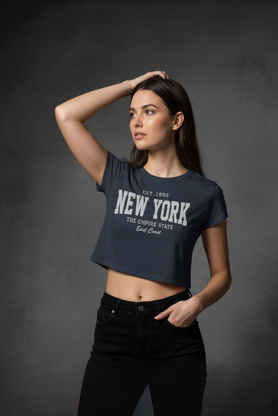 Empire Vibe Women’s Crop Top – Vintage New York Graphic Design