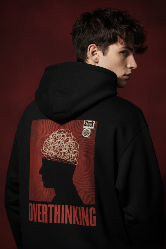 The Spike Store "Overthinking" Hoodie | Mental Health Graphic | Black Streetwear Hoodie