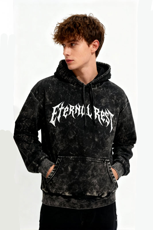 Eternal Rest men's Acid Wash oversized hoodie