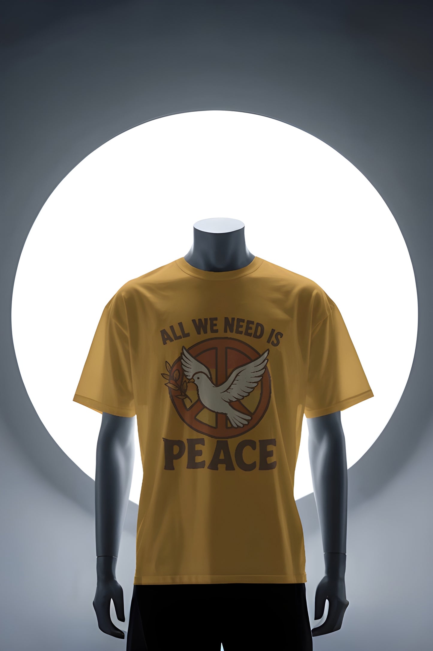 Men’s All We Need Is Peace – Retro Dove Graphic T-Shirt