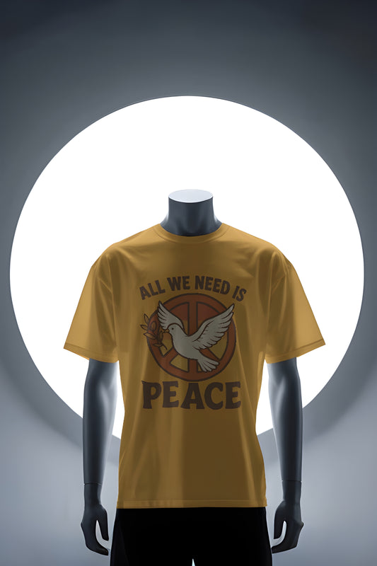 Men’s All We Need Is Peace – Retro Dove Graphic T-Shirt