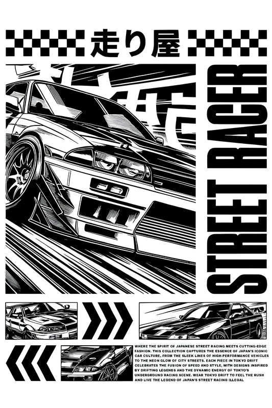Tokyo Velocity™ Men’s Street Racer Graphic Hoodie – Japanese Drift Inspired Design