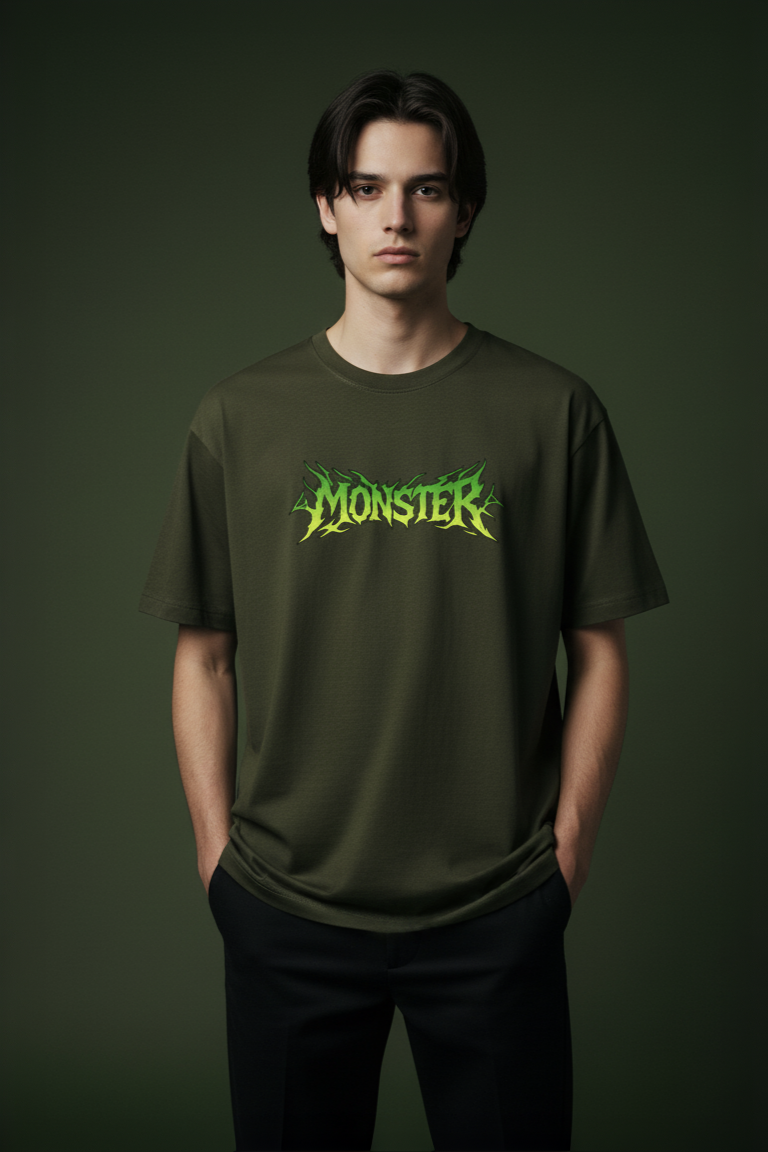 Urban Monster™ Men’s Graphic T-Shirt – Bold Streetwear Text Design