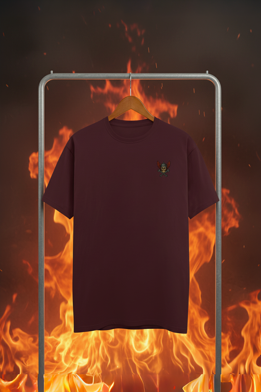 Regular Fit Men’s T-Shirt with Skull Embroidery Design – Streetwear Style